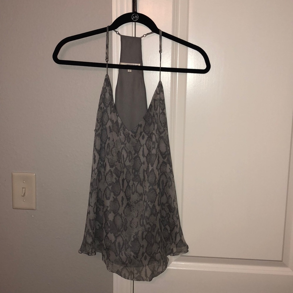 Grey snake skin print top